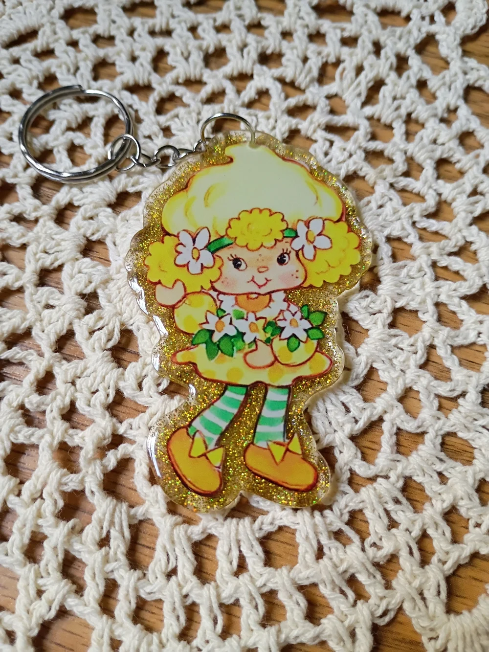 Lemon Meringue Keychain, Strawberry Shortcake, Backpack Charm